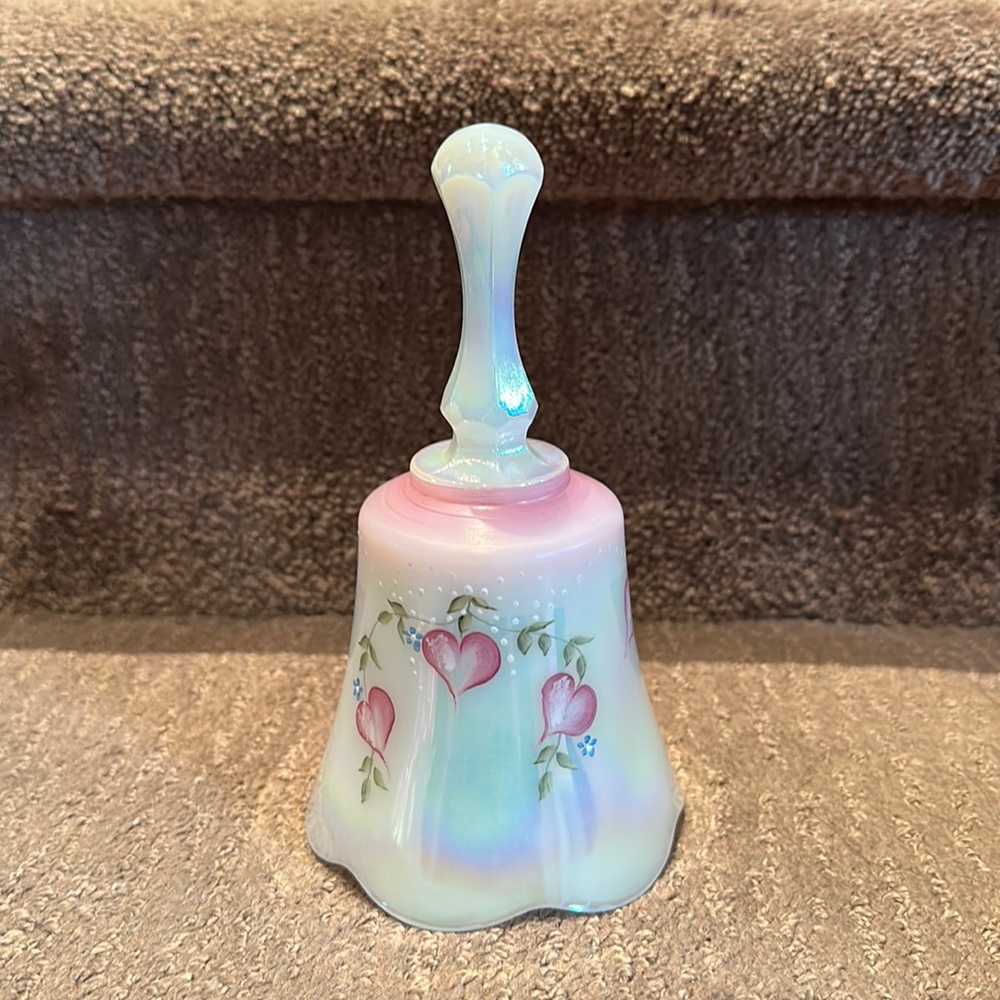 Vintage Fenton Iridescent Bell Handpainted